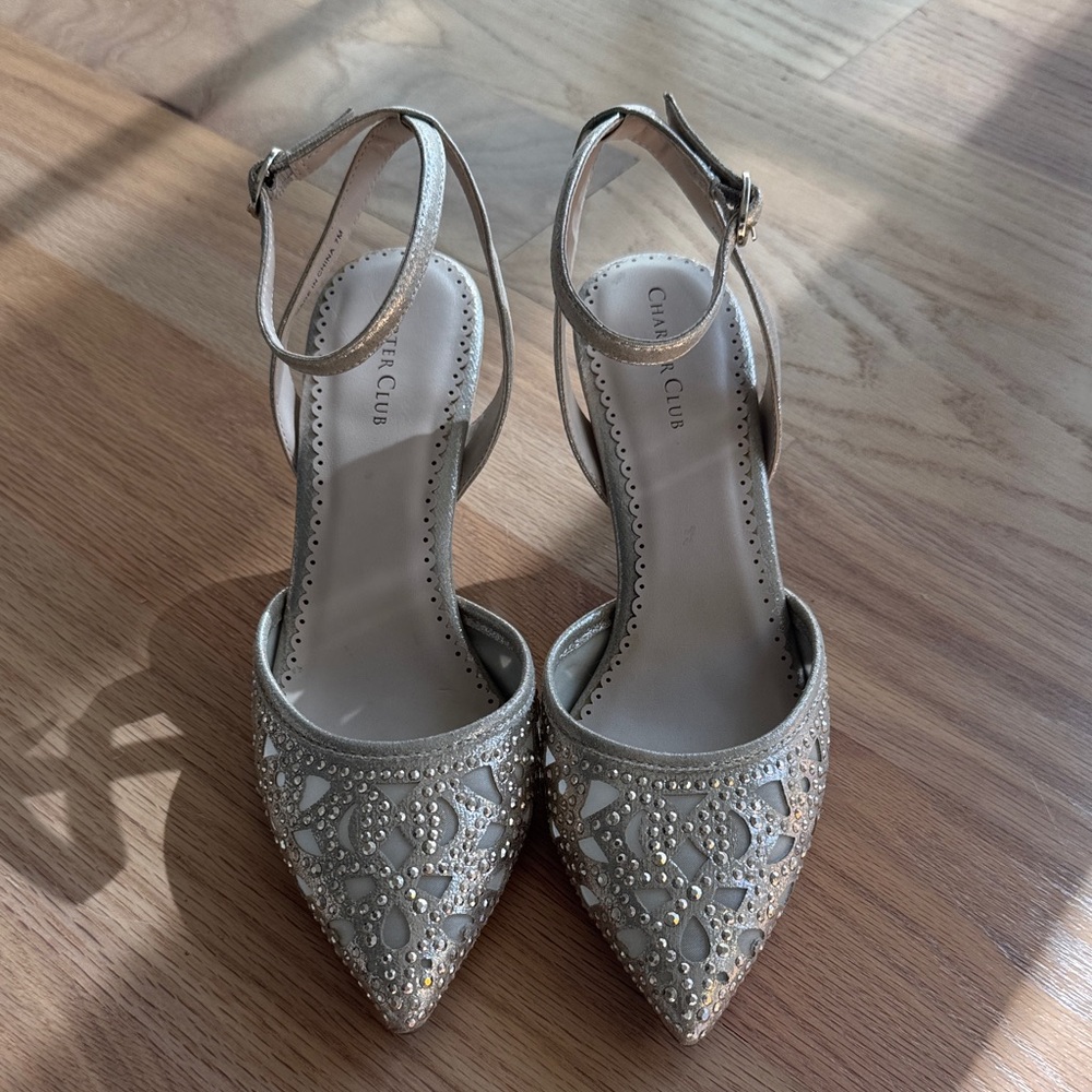 Charter Club Silver Embellished Heels